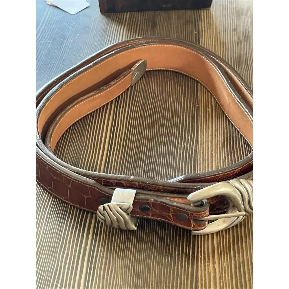 Sterling Silver 925 Ranger Set And Belt Made In Mexico 45” To 49” Waist